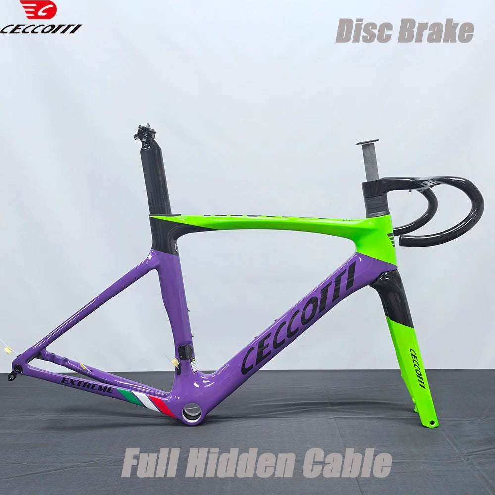Light Weight Road Bike Frame Full Carbon Racing Road Bicycle Frames Carbon Fiber Fork 700x32C Road Bike Wheelset Disc Brake