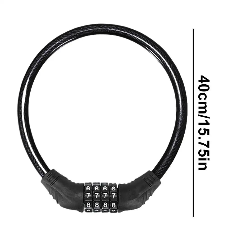 Bikes Chain Lock 4 Digit Heavy Duty Keyless Bicycles Lock Resettable Anti Theft Bicycles Lock For Electric Scooter Bikes