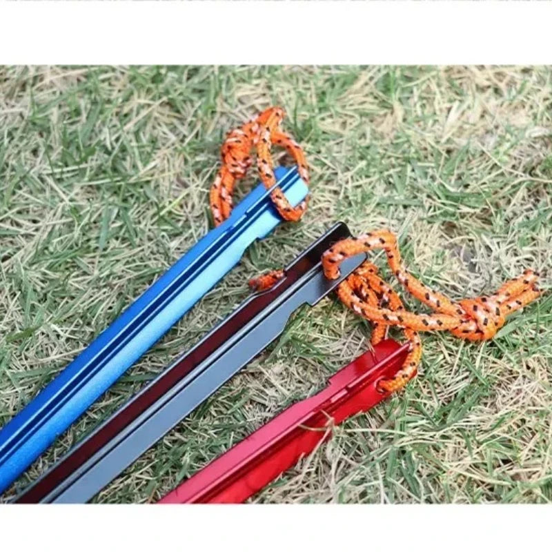 5pcs aluminum tent pegs ground spikes outdoor camping hiking gear tent accessories