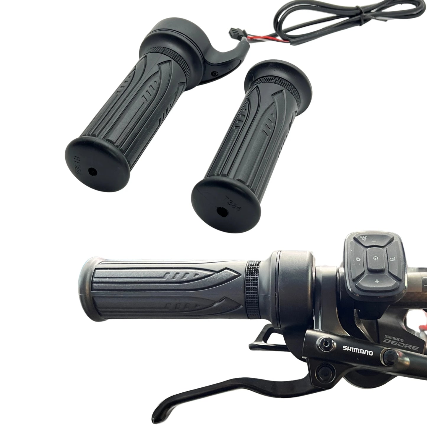 WUXING 20X Full Twist Throttle E-Bike Right Handle Throttle 24V 36V 48V 60V 72V SM Connector for Ebike or Escooter Motorcycle