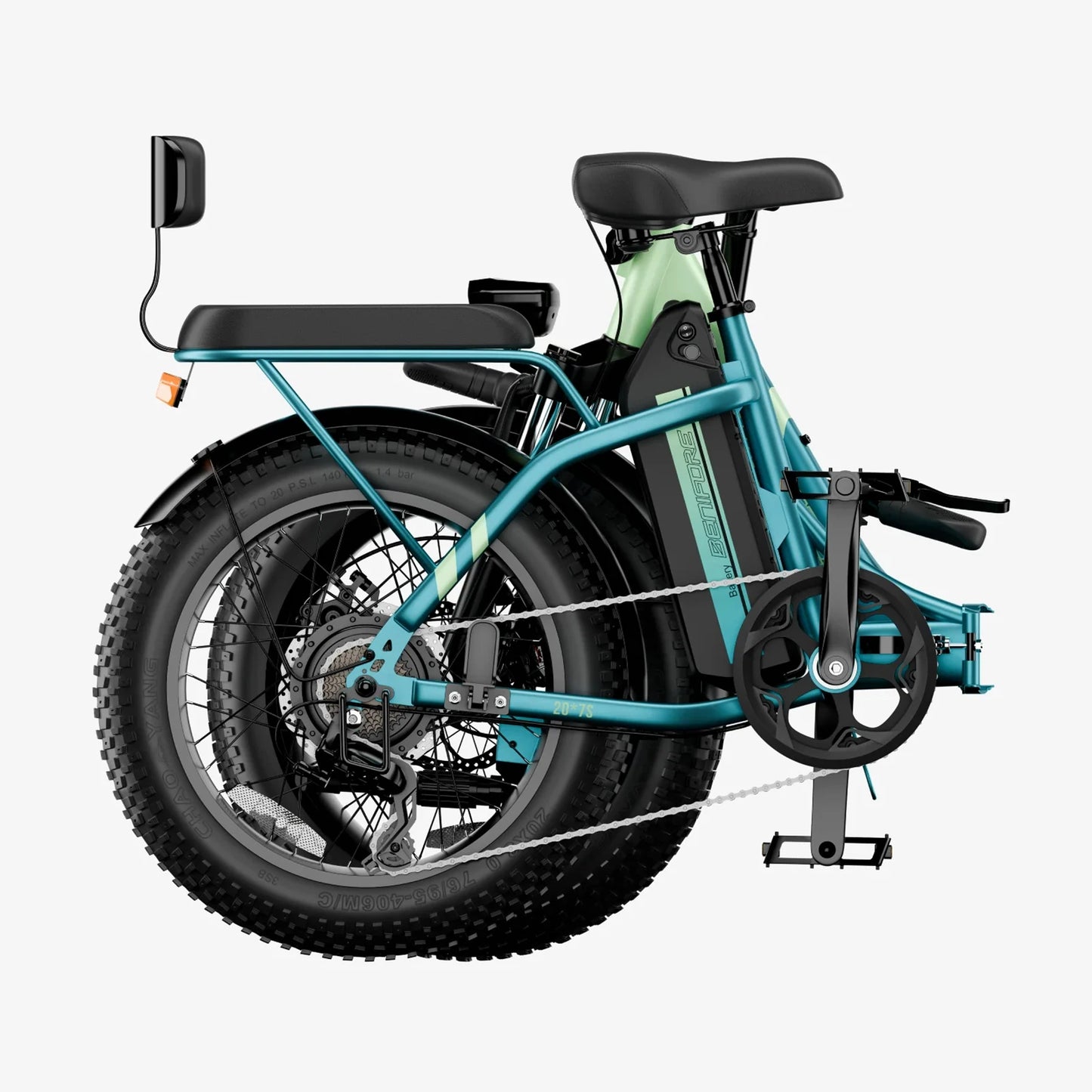 Luckeep C23 20"x3" Folding Electric Bike Peak 1200W,720Wh,Top 28 Mph,Max 65 Mile,Max Load 265Ibs, With Mini Sofa Back Seat,New