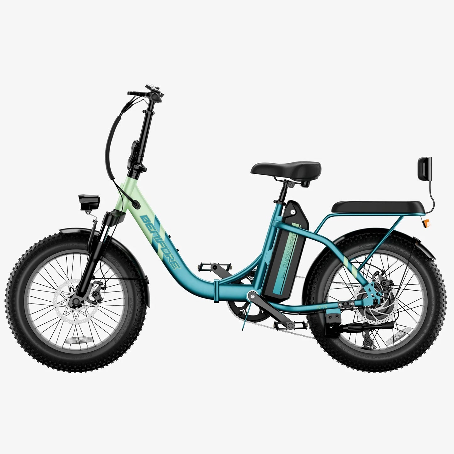 Luckeep C23 20"x3" Folding Electric Bike Peak 1200W,720Wh,Top 28 Mph,Max 65 Mile,Max Load 265Ibs, With Mini Sofa Back Seat,New