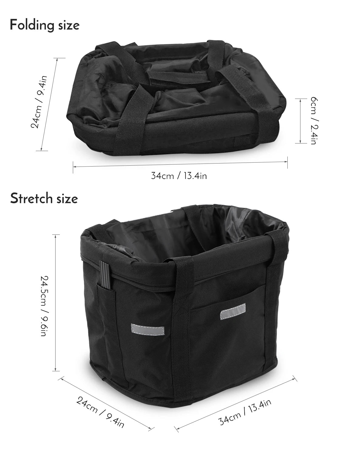 Bicycle Front Basket Removable Waterproof Bike Handlebar Basket Pet Carrier Frame Bag