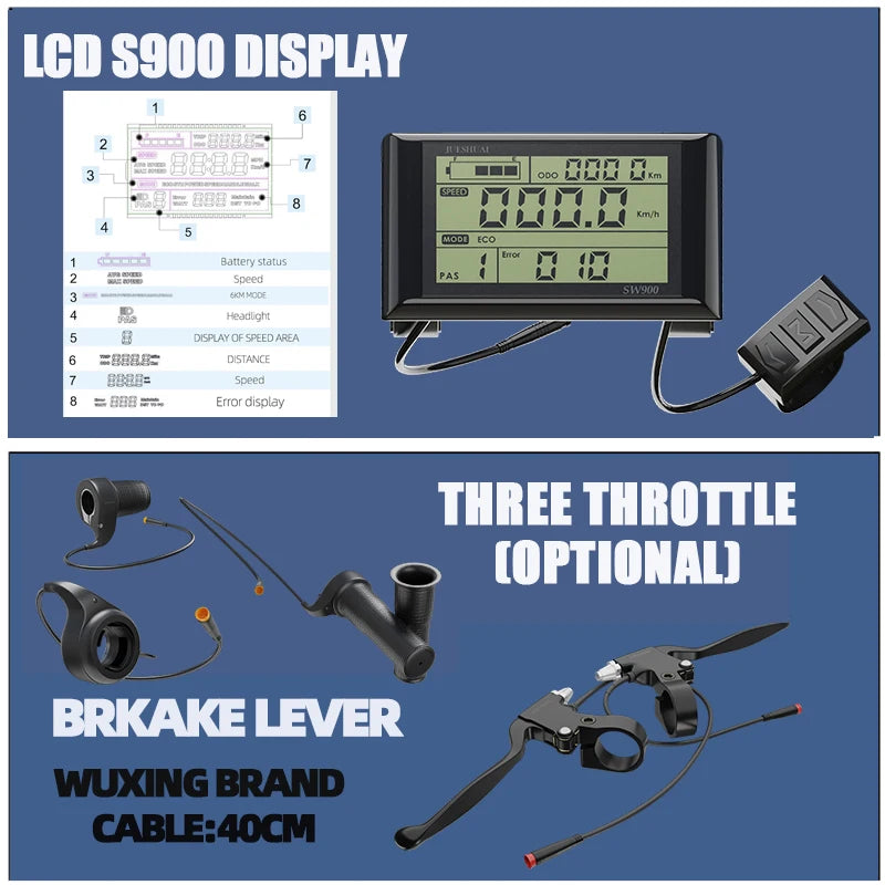Electric Bike Conversion Kit with Battery 26''27.5 29 700C 48V 500/2000W Rear Brushless Hub Motor Wheel electric bicycle Ebike