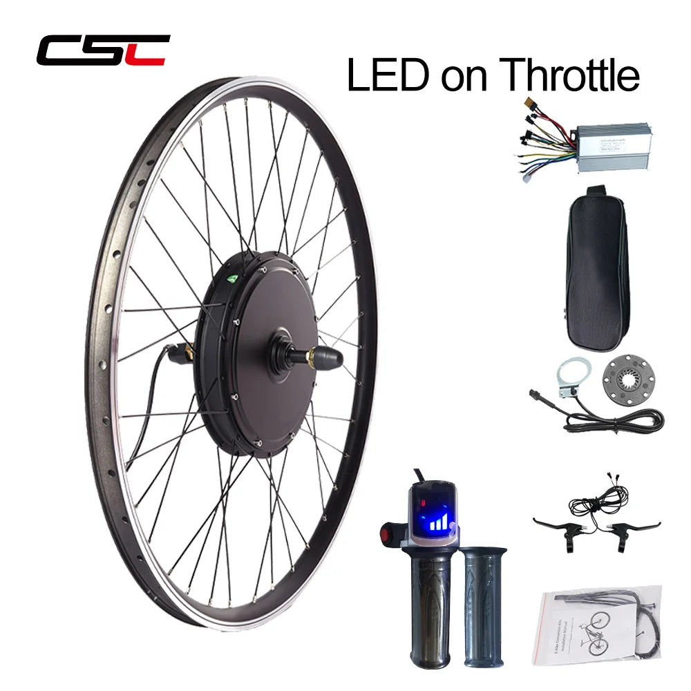 CSC 48V 1000W/1500W Gearless Electric bike Conversion Kit EBike 20" 24" 26" 27.5" 29"MTB Front Rear Hub Motor bicycle Wheel kit
