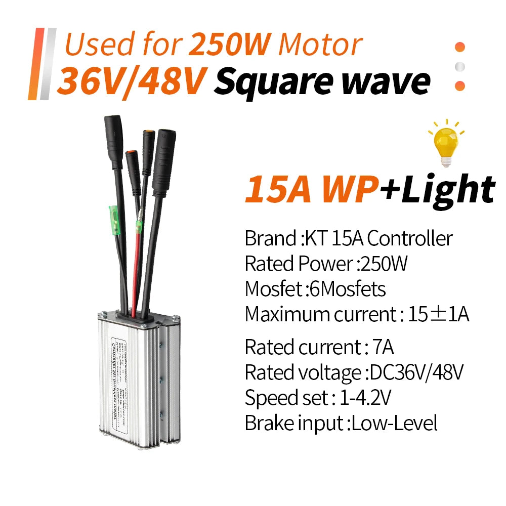 Ebike KT Controller 36V/48V LCD3 LCD4 LCD5 Display SM Waterproof Plug Electric Bicycle Squarewave Controller Conversion