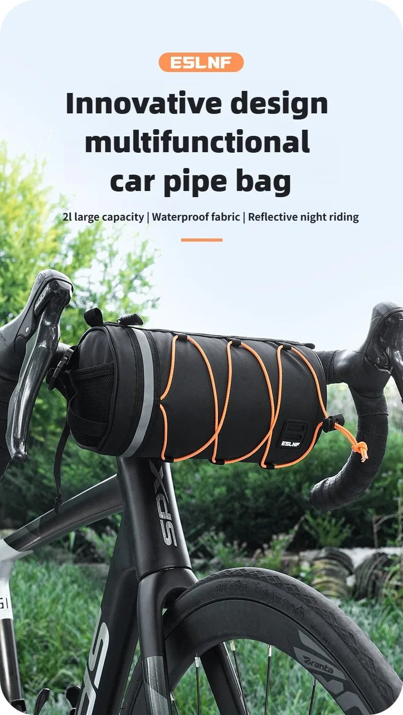 ESLNF Bike Front Handlebar Bag Bicycle Bags Frame Pannier Bag Multifunction Portable Shoulder Bag Mountain Bike Accessorie