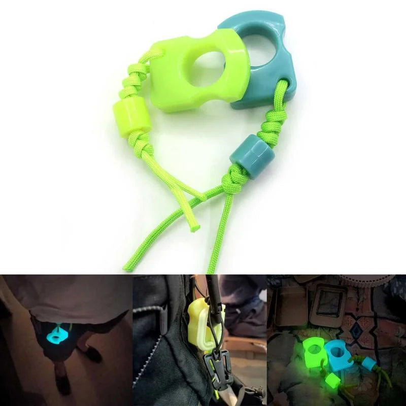 1Pc Outdoor Survival Tool EDC Tool Protect Knuckles Luminous Ring Pendant Keychain Hand Decoration Umbrella Rope Bag Pendant
