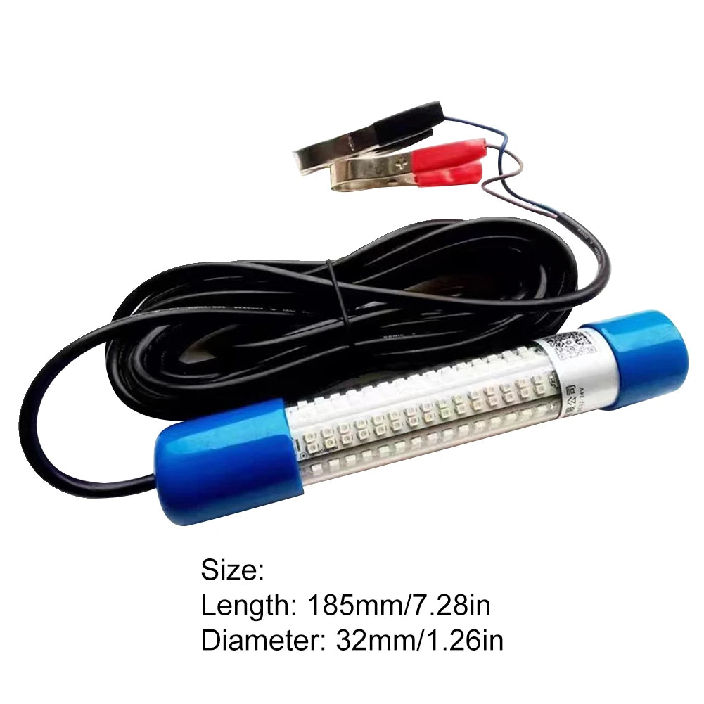 Underwater Fishing Light 50W Fish Lure Bait Finder Lamp 12-24V Glowing Fish Attractor Waterproof for Squid Shrimp Krill