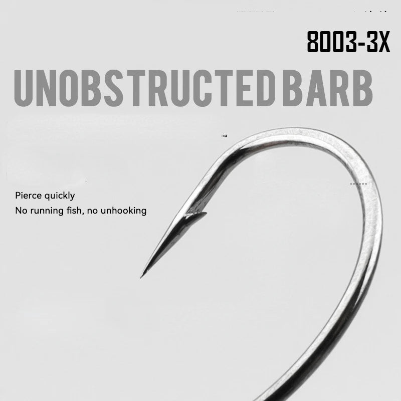 20/50Pcs 8003 Lure Fishhook 3#-3/0# Fishing Hooks High Carbon Steel Barbed Soft Bait Worm Hooks for Carp Fishing Accessories
