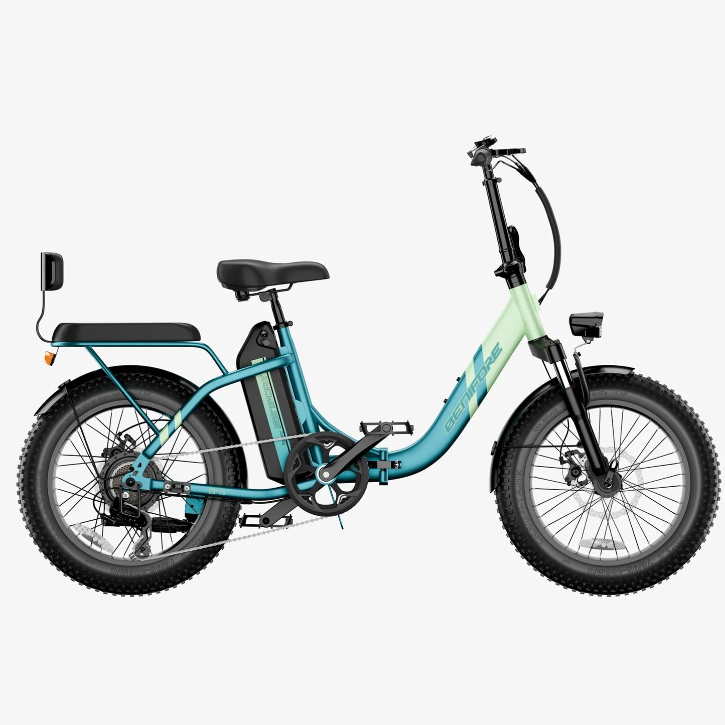 Luckeep C23 20"x3" Folding Electric Bike Peak 1200W,720Wh,Top 28 Mph,Max 65 Mile,Max Load 265Ibs, With Mini Sofa Back Seat,New