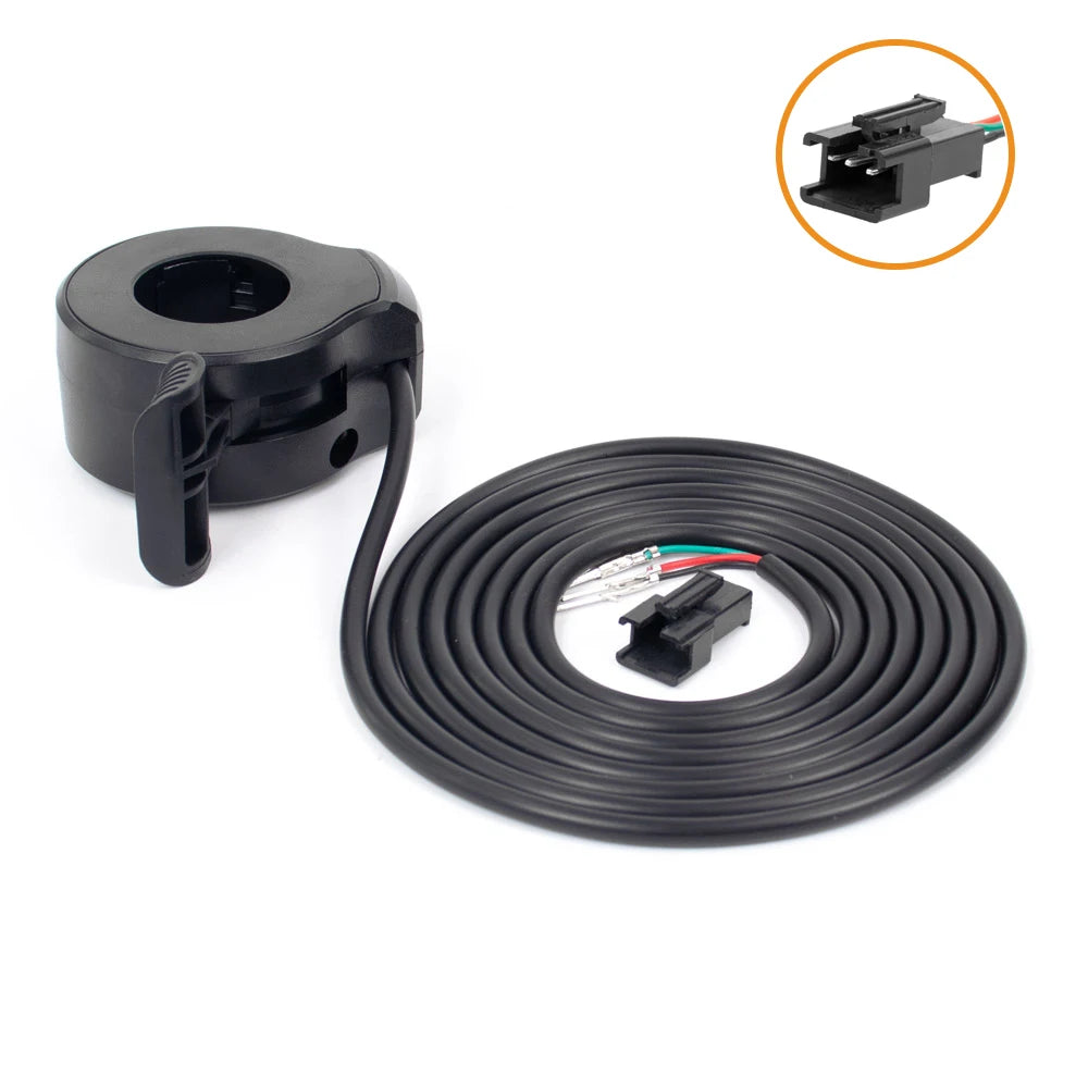 Electric Bike 130X Thumb Throttle 24V 36V 48V 60V 72V 3pin Waterproof Connector Ebikes Right/Left Hand Finger Throttle Accessory