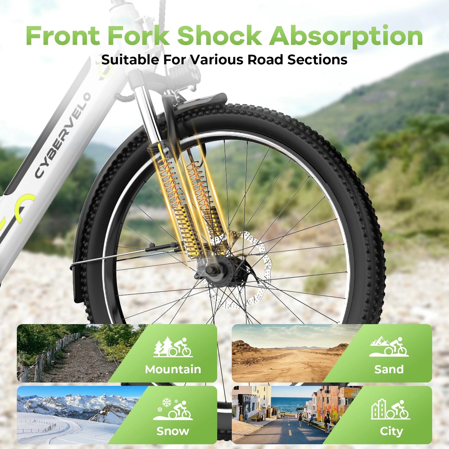Lady EBike, City bike 7-Speed shimano shift 1000W Removable Battery E-Bike, Long Range 60+ Miles, 26 inch Electric bike