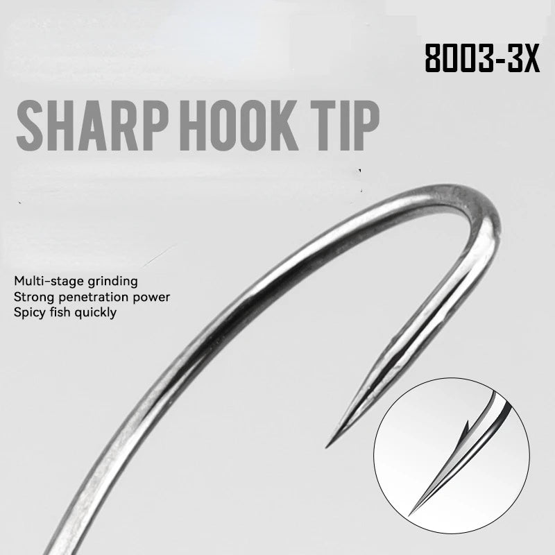 20/50Pcs 8003 Lure Fishhook 3#-3/0# Fishing Hooks High Carbon Steel Barbed Soft Bait Worm Hooks for Carp Fishing Accessories