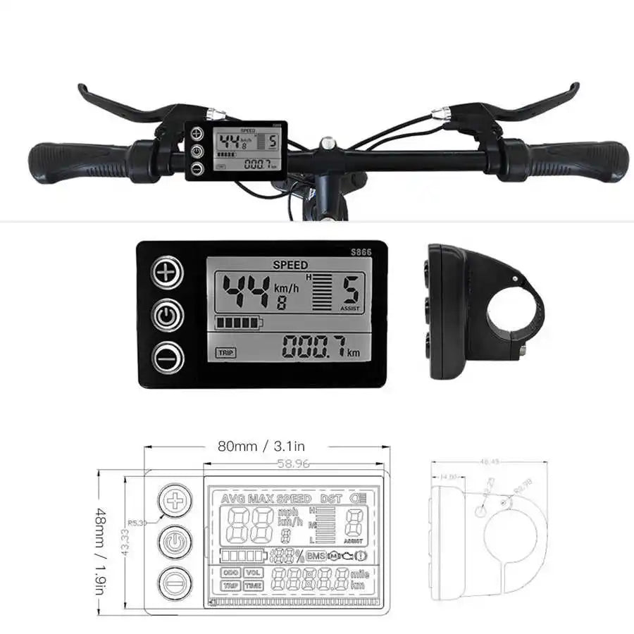 20inch 48V 1500W Electric Bike Conversion Kit with 35A Controller LC‑S866 Meter Shifter Assist Sensor Front/Rear Wheel Hub Motor