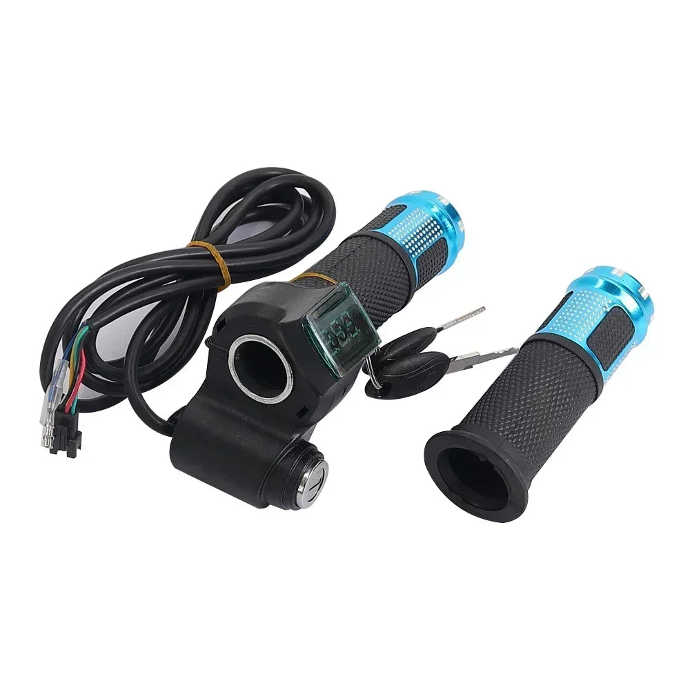 12V-90V Twist Throttle Accelerator for Electric Bike Scooter Throttle with Led Digital Display Indicator Key Switch Accessories