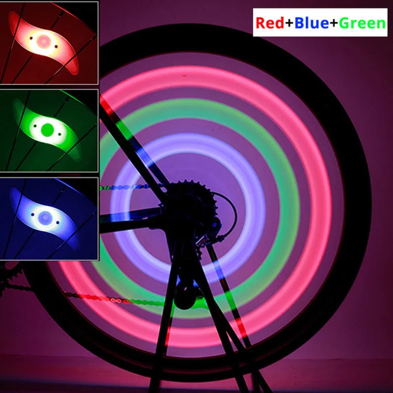 Bike Wheel Spoke Light Tire Lights 3 Mode LED Waterproof Bike Safety Warning Easy To Install Bicycle Accessories with Battery