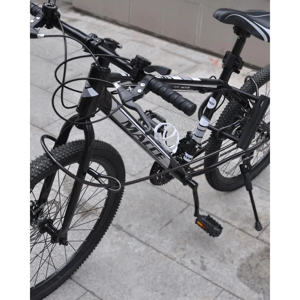 Bike Locks Heavy Duty Anti Theft, Bicycle U Lock for Ebike, 18mm Shackle, 6FT Steel Security Cable with 3 Keys for Electric Esc