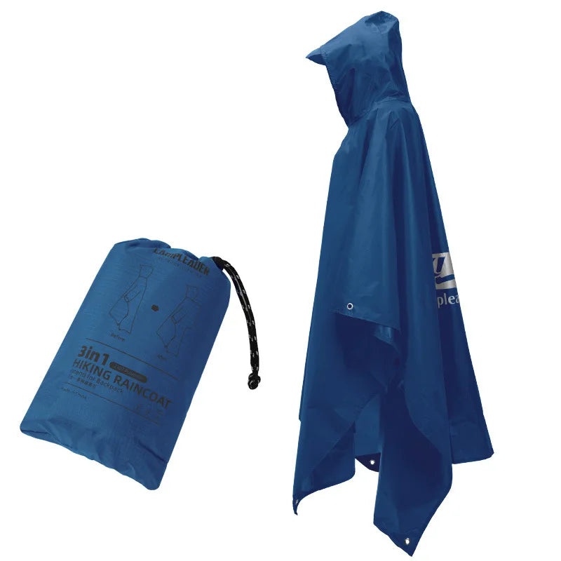 3-in-1 Waterproof Lightweight Unisex Raincoat Hiking,Raincoat Hiking Multifunctional Outdoor Activity Rain Gear Tent Cover