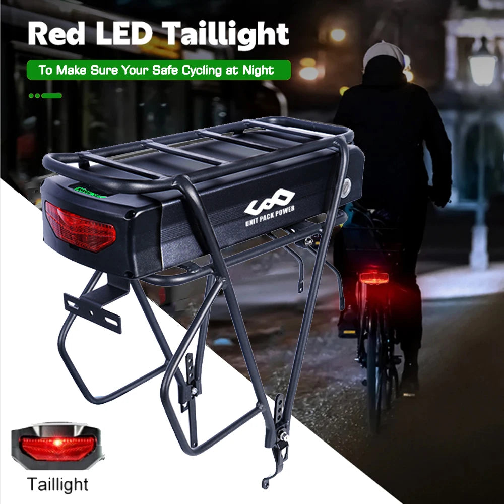 Rear Rack eBike Battery 21700 18650 52V 48V 27Ah 72V 20Ah with Rack no Rack Optional for 1500W 1000W 750W 500W 24"-28 inch
