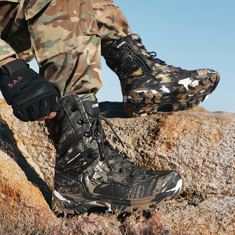 Hiking Shoes Men Boots Wear-resistant Breathable Casual Sports Shoes Men Ankle Boots Comfortable Outdoor High-top Boots Men