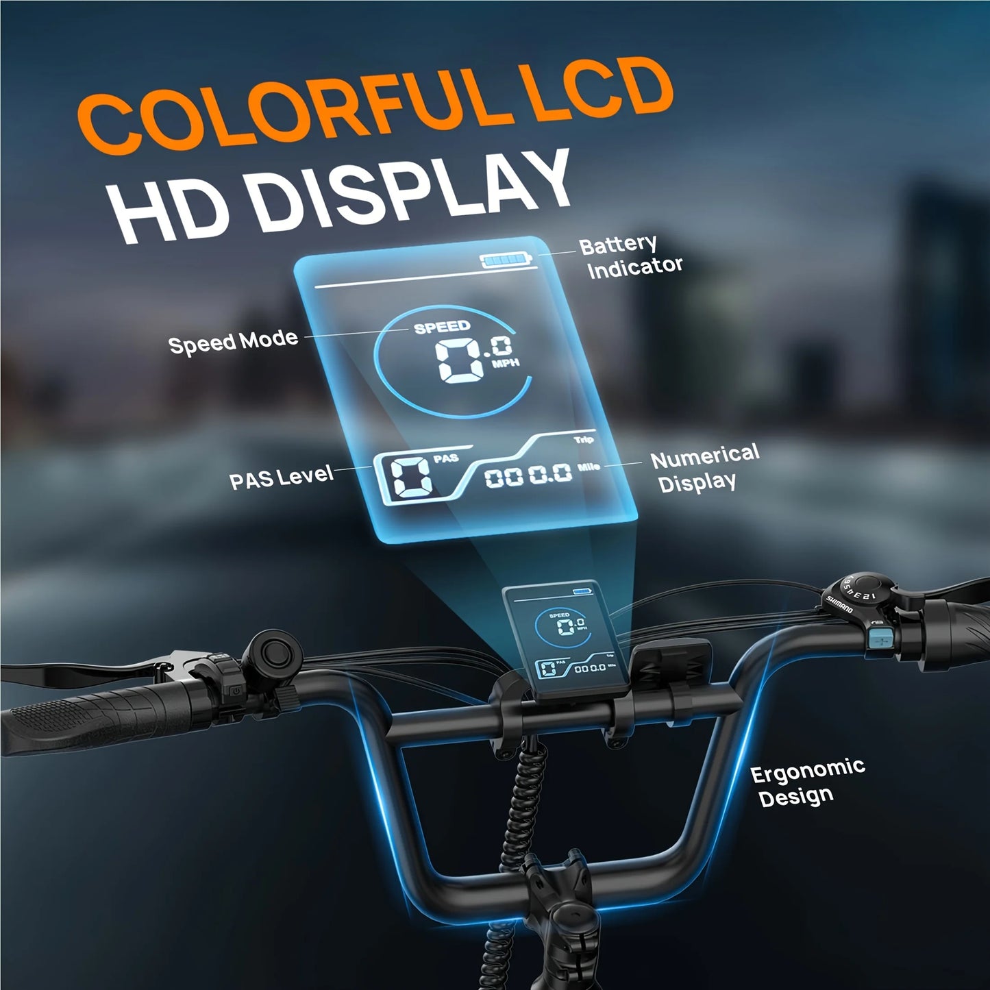 All-Terrain 20" Fat Tire E-Bike: 745W Motor, 48V 13Ah Battery (40-60 Mi Range), Color Display & Front Suspension