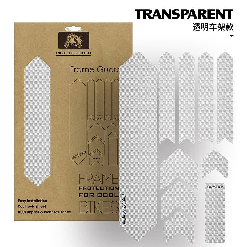 Enlee 3D Bicycle Paster Frame Scratch-Resistant Protector MTB Road Bike Best Glue Removeable Sticker Anti-Skid Guard Frame Cover