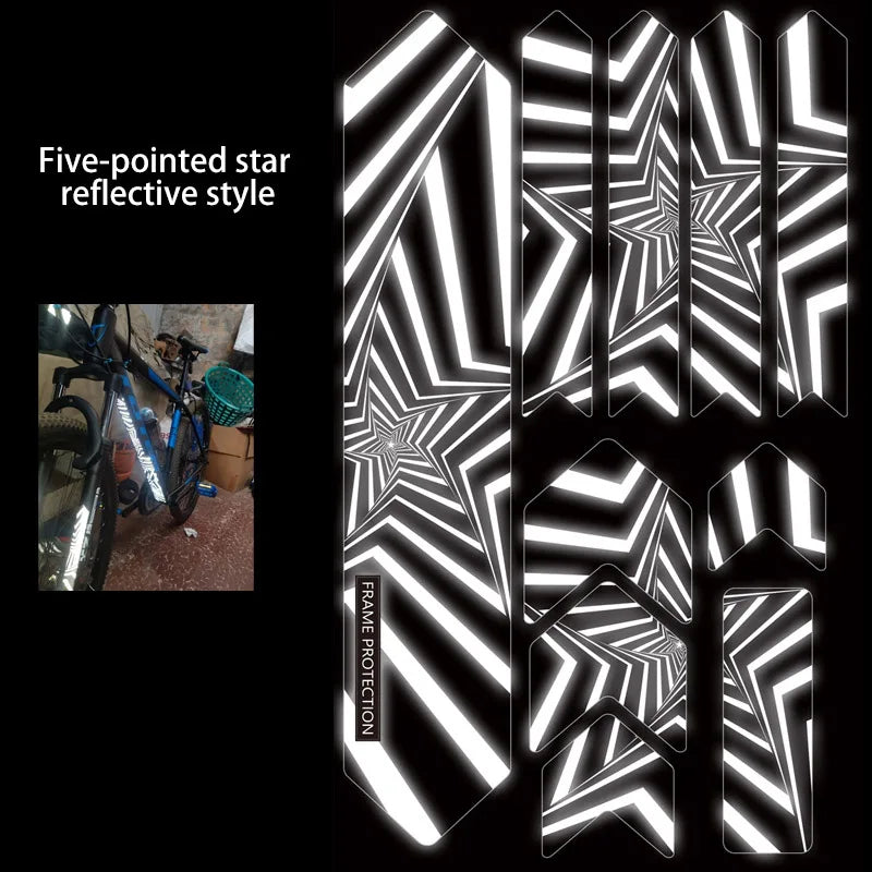Enlee 3D Bicycle Paster Frame Scratch-Resistant Protector MTB Road Bike Best Glue Removeable Sticker Anti-Skid Guard Frame Cover