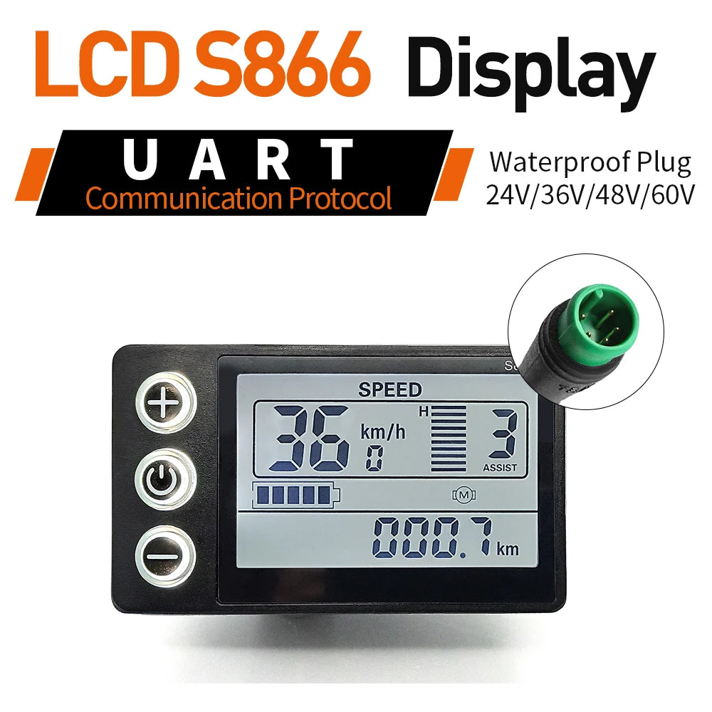 Ebike SineWave Three mode controller 24V-52V 17A 26A 30A 40A 45A TFT Display  throttle Hall unlimited motor 350W-2000W Moto