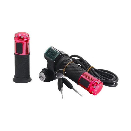 12V-90V Twist Throttle Accelerator for Electric Bike Scooter Throttle with Led Digital Display Indicator Key Switch Accessories