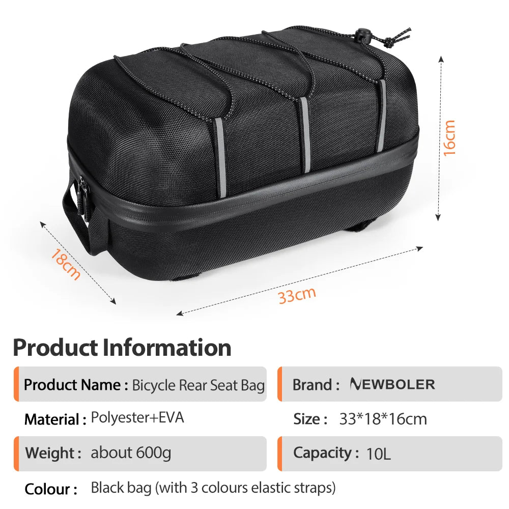 NEWBOLER Brompton Bicycle Rear Seat Bag MTB Bike Rack Bag Trunk Pannier Cycling Large Capacity Waterproof Travel Bag ﻿