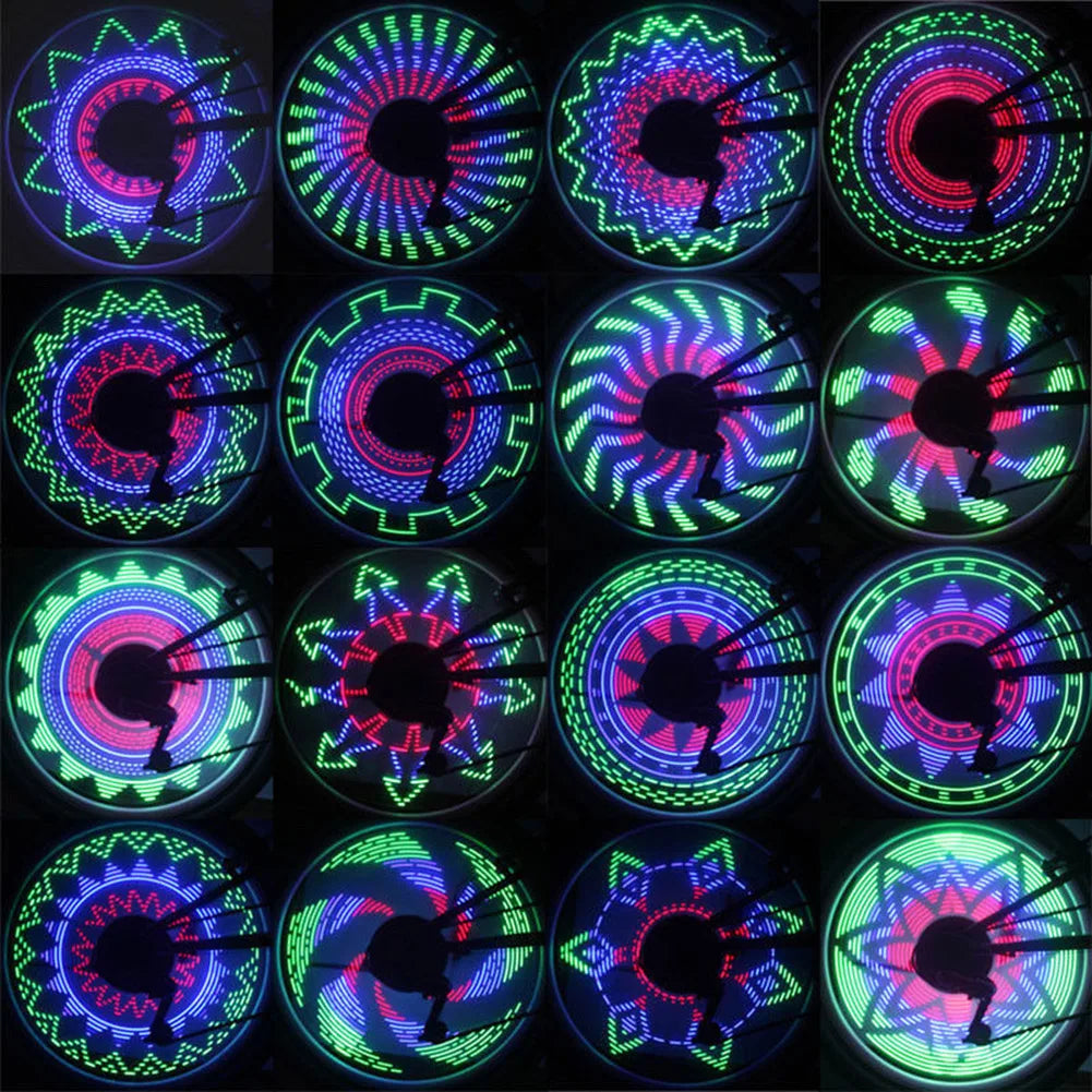 2pcs Bicycle Motorcycle Bike Tyre Wheel Lights 32 LED Flash Spoke Lamp Outdoor Cycling Lights Cycling Equipment