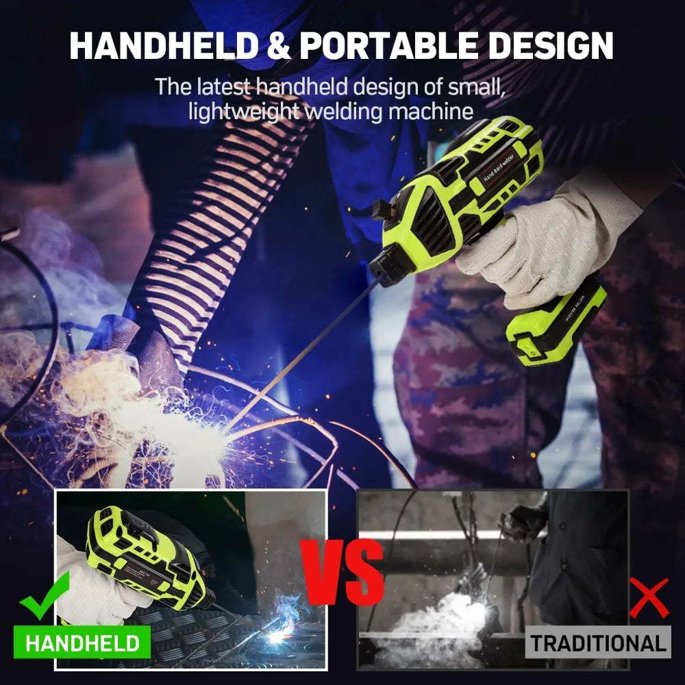 Handheld Welding Machine 110V Portable Welding Machine with IGBT Inverter 6 Variable Current Adjustment 20-120Amp ARC Welder Gun
