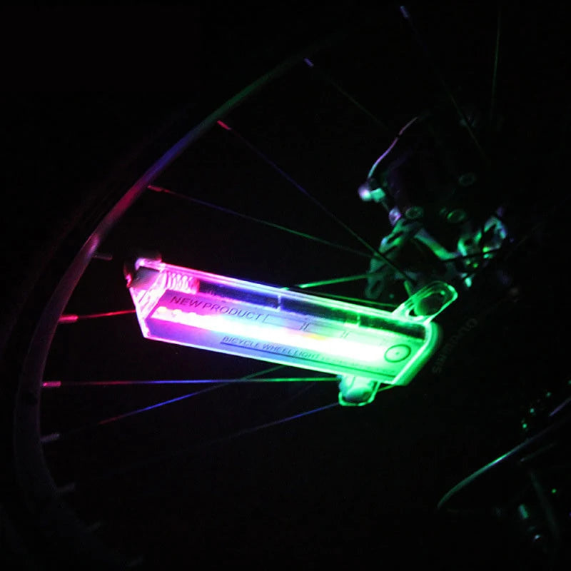2PCS Bicycle Tire Light LED Spoke Lamp for Cycling Wheel Flash Warning Night Riding Double Sided Waterproof Outdoor Bike