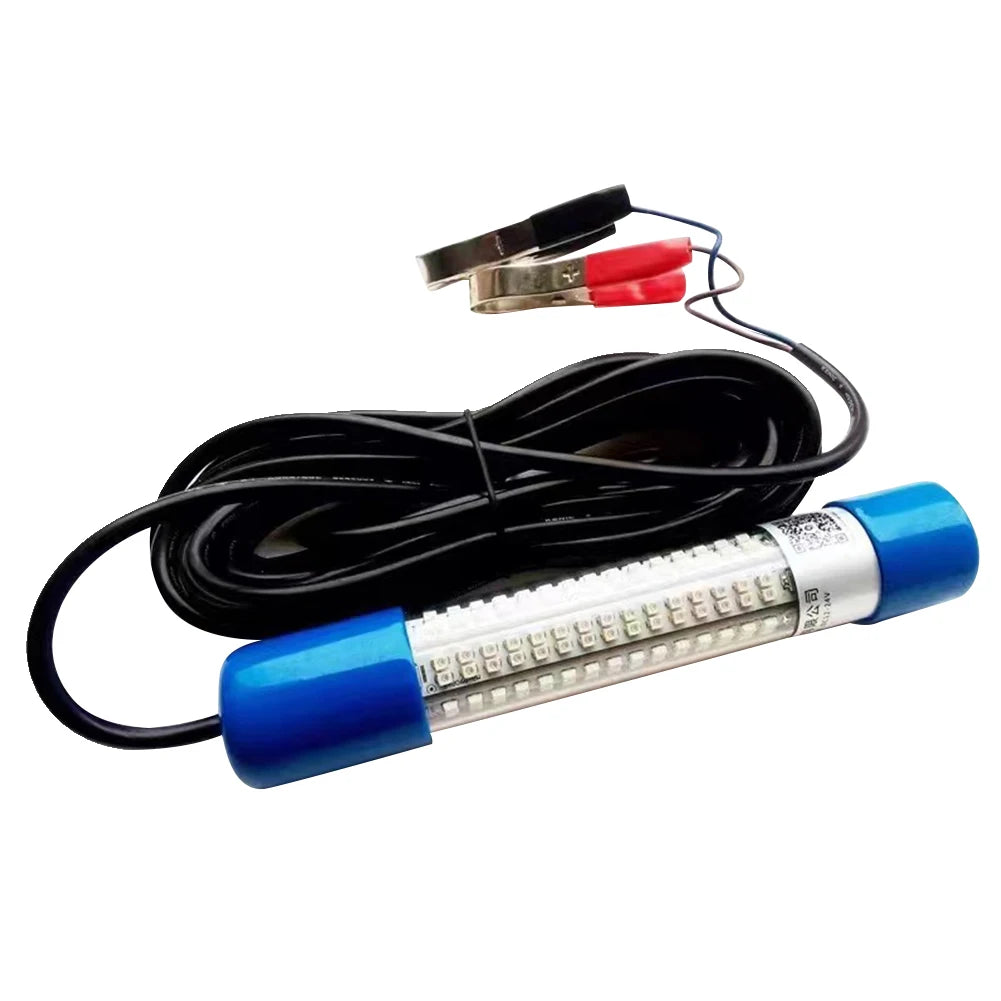 Underwater Fishing Light 50W Fish Lure Bait Finder Lamp 12-24V Glowing Fish Attractor Waterproof for Squid Shrimp Krill