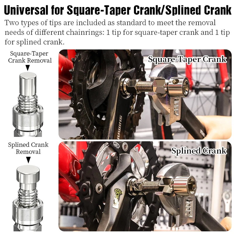 LEBYCLE Bicycle Crank Puller Tool Bike Crank Extractor Removal Bike Bottom Bracket Axis Remover Bike Crankset Repair Tools