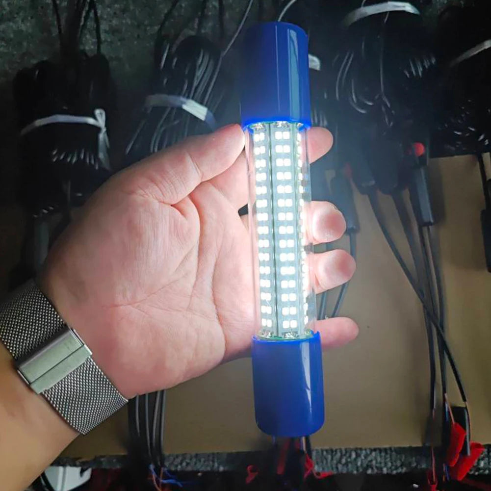Underwater Fishing Light 50W Fish Lure Bait Finder Lamp 12-24V Glowing Fish Attractor Waterproof for Squid Shrimp Krill