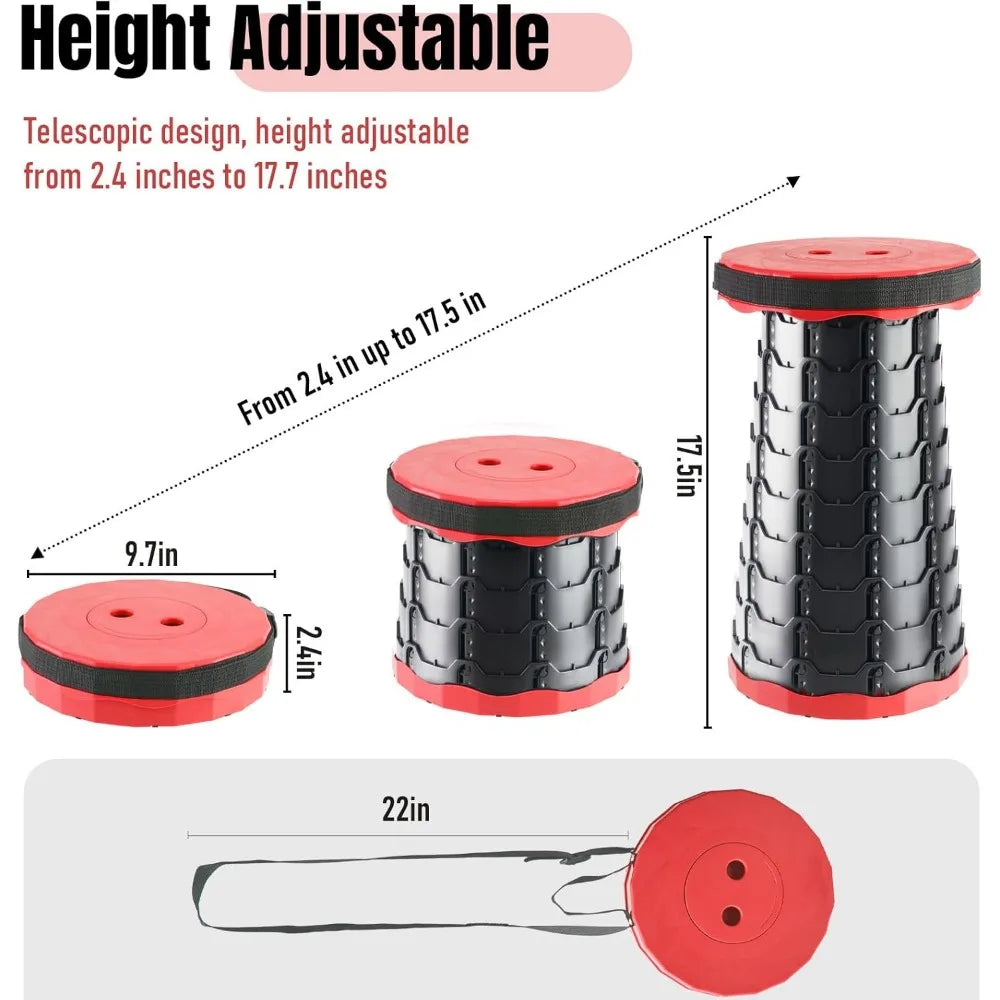 Foldable Stool, Camping Stools for Adults Thickened Portable Collapsible Retractable Stool for Fishing, Camp Chair for Hiking, B