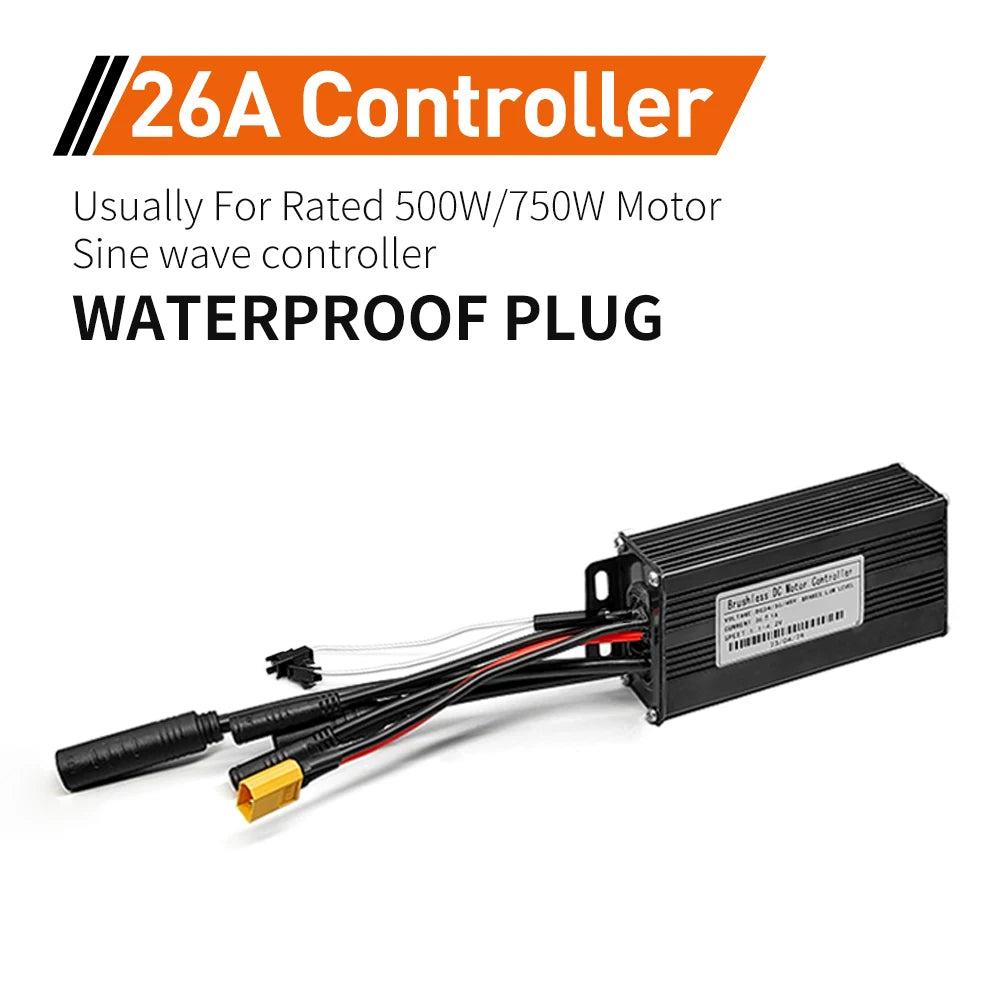 Ebike SineWave Three mode controller 24V-52V 17A 26A 30A 40A 45A TFT Display  throttle Hall unlimited motor 350W-2000W Moto