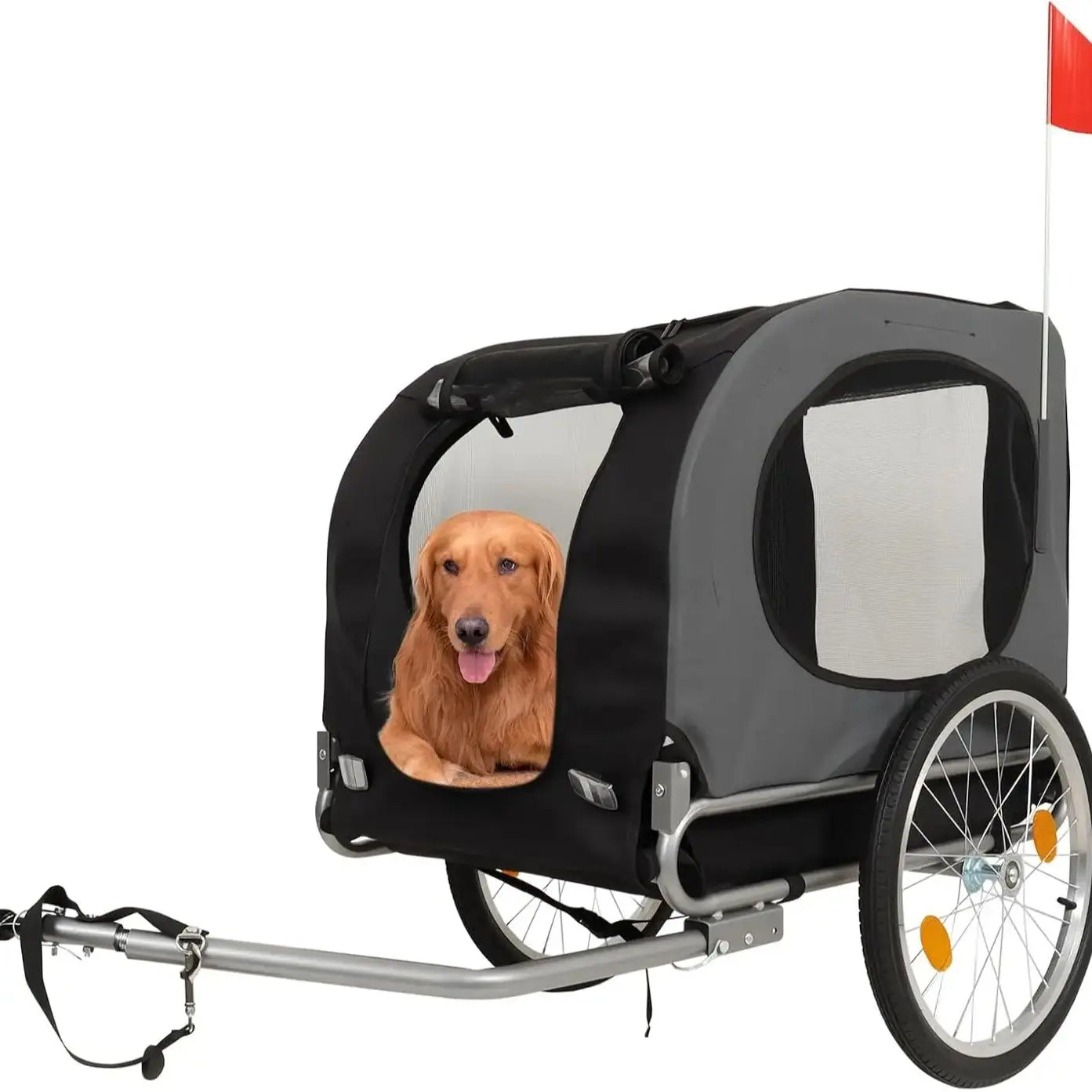 Dog Bike Trailer, 88LBS Pet Bicycle Trailer, Pet Cart Bicycle Carrier Easy Folding Cart Frame, Quick Release Wheel, Universal Bi
