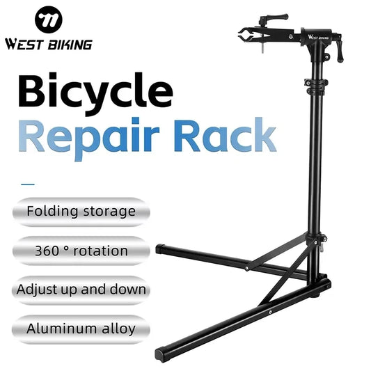 WEST BIKING Foldable Bicycle Repair Stand Aluminum Alloy Bike Repair Maintanance Frame Adjustable Bike Storage Parking Rack