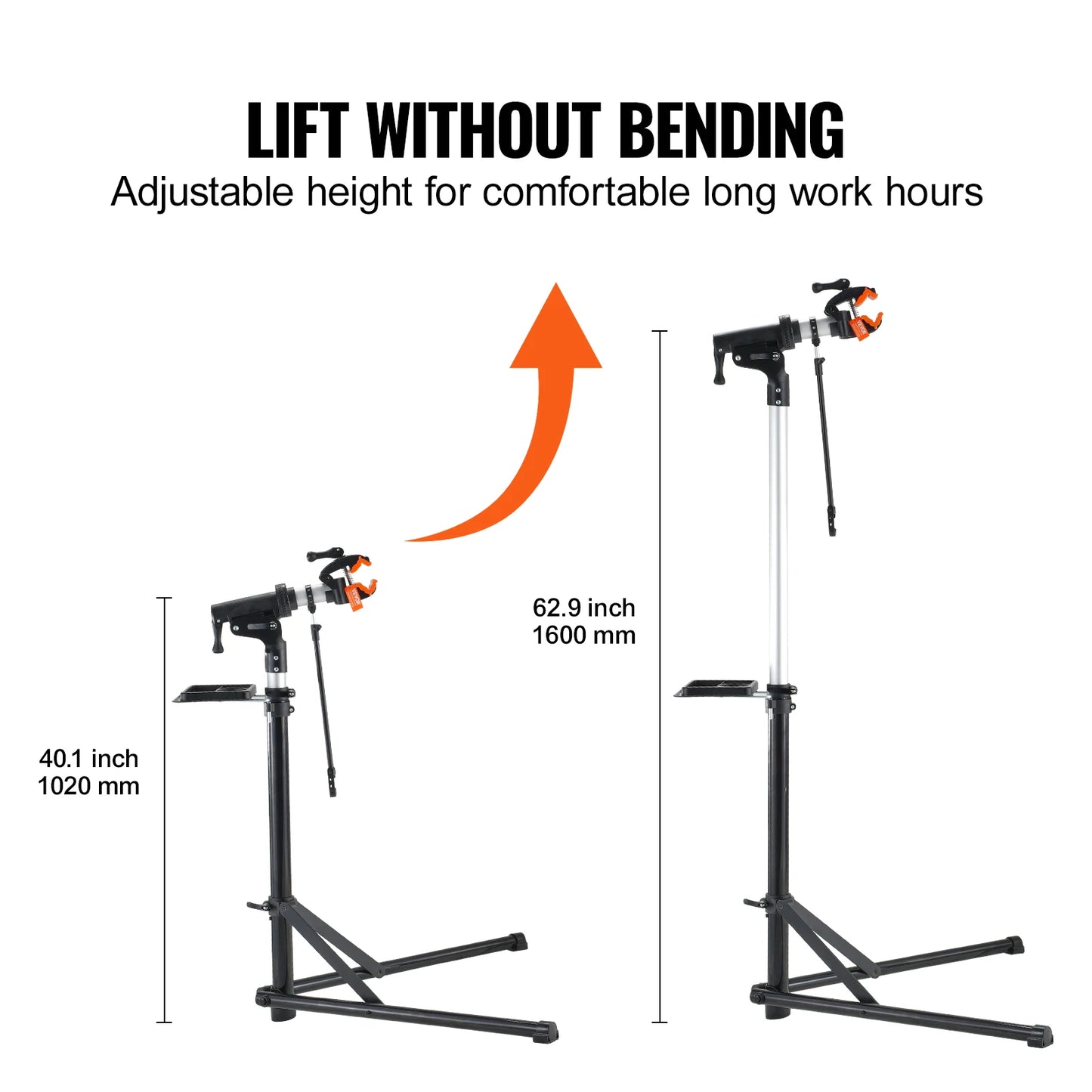 SucceBuy Bike Repair Stand 66 lbs Heavy-duty Aluminum Bicycle Repair Stand Adjustable Height Bike Maintenance Workstand Foldable