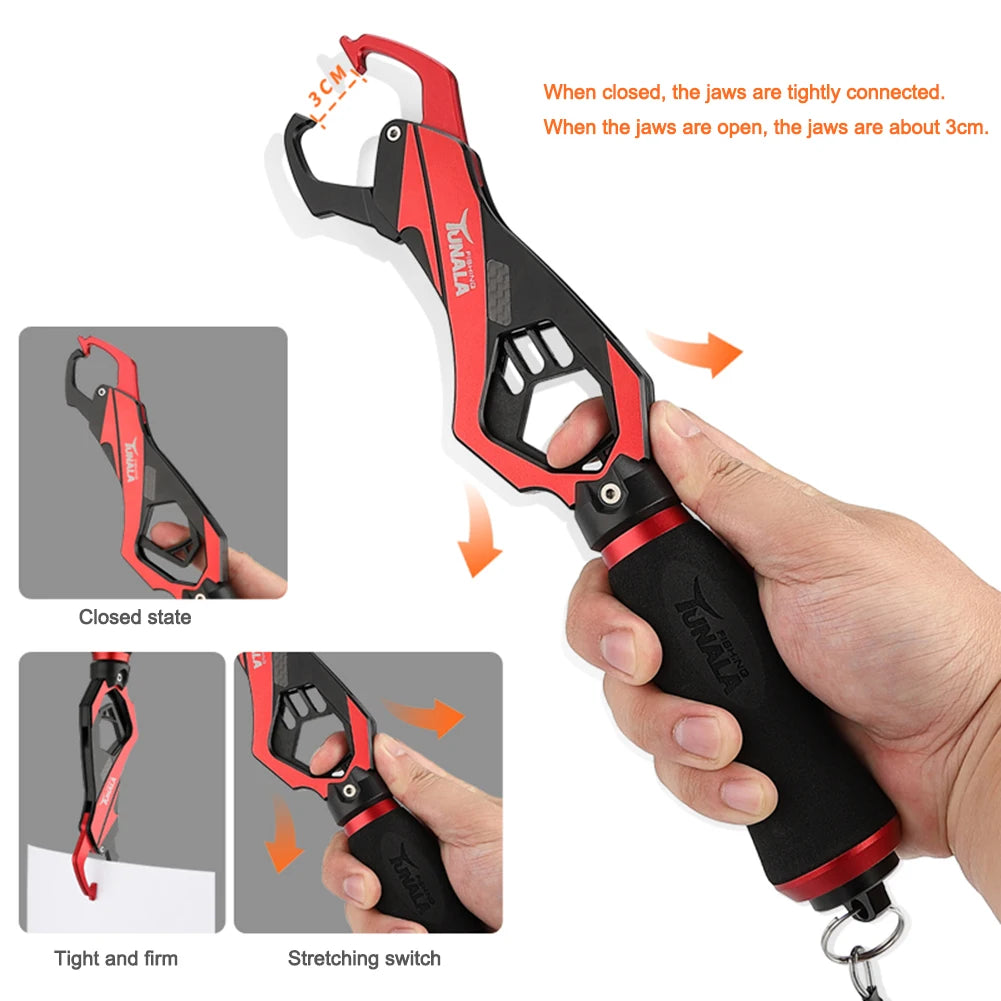 Multifunctional Fish Grip Fish Lip Gripper Aluminum Alloy Fish Controller One Hand Operation Anti Slip Fishing Supplies