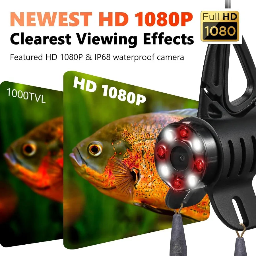 FishPRO Underwater Fishing Camera HD1080P 7'' IPS 10 000mAh No Need Learn Night Light Vision Ice Fishing Camera Underwater Ice