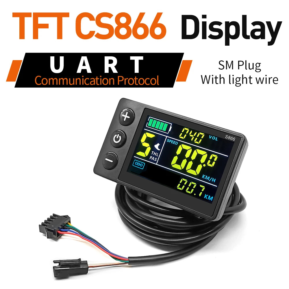 Ebike SineWave Three mode controller 24V-52V 17A 26A 30A 40A 45A TFT Display  throttle Hall unlimited motor 350W-2000W Moto