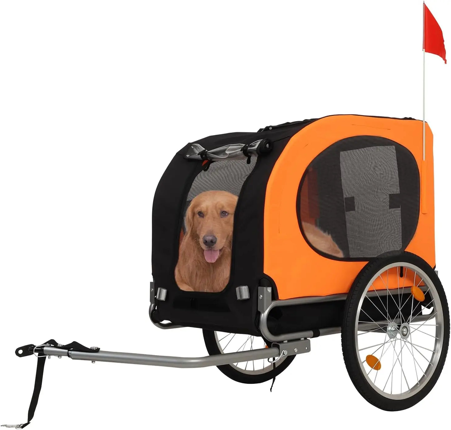 Dog Bike Trailer, 88LBS Pet Bicycle Trailer, Pet Cart Bicycle Carrier Easy Folding Cart Frame, Quick Release Wheel, Universal Bi