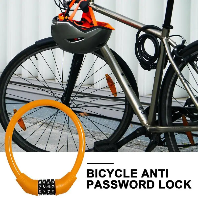 Bikes Chain Lock 4 Digit Heavy Duty Keyless Bicycles Lock Resettable Anti Theft Bicycles Lock For Electric Scooter Bikes