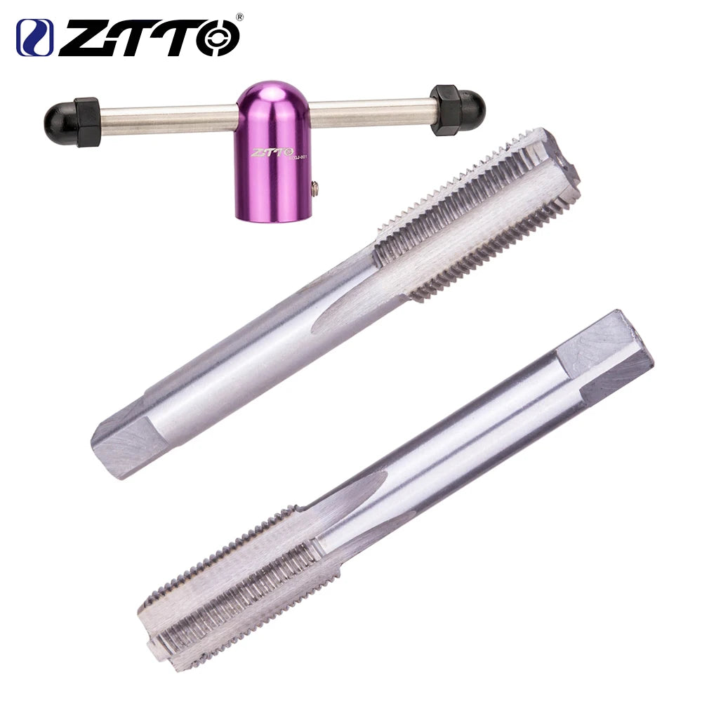 ZTTO Bicycle Crank Tapping Threading Tool Crank Pedal Thread Tapping Device Crankset 9/16 Inch Driver Screw Hole Tool Steel