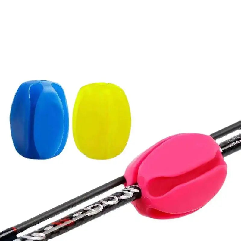2pc Silicone String Fishing Rod Ball Retractor Protective Case Storage Fixed Buckle Rod Bind Device Fishing Gear Outdoor Fish CN