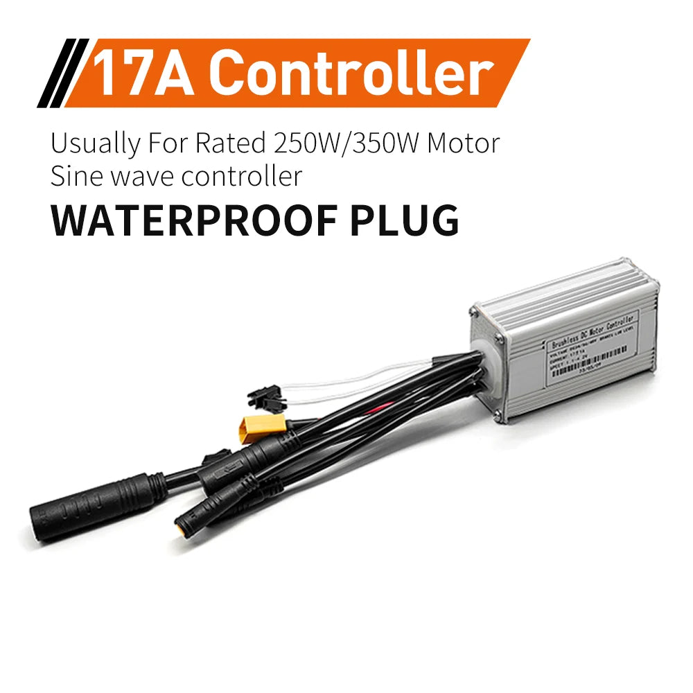 Ebike SineWave Three mode controller 24V-52V 17A 26A 30A 40A 45A TFT Display  throttle Hall unlimited motor 350W-2000W Moto